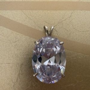 Lavender Glass Stone Pendant AMAZING! 1.5” 1”